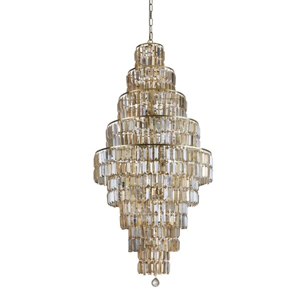 Elégante lampe à suspendre verre métal Ø60 cm E14 en laiton