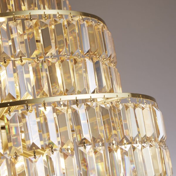 Elégante lampe à suspendre verre métal Ø60 cm E14 en laiton