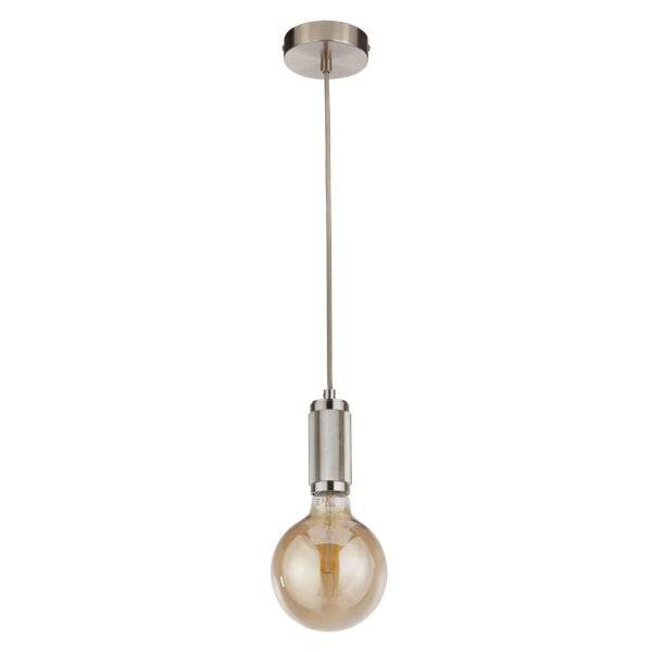 Lampe à suspendre aluminium argent E27 Ø10 cm Vintage