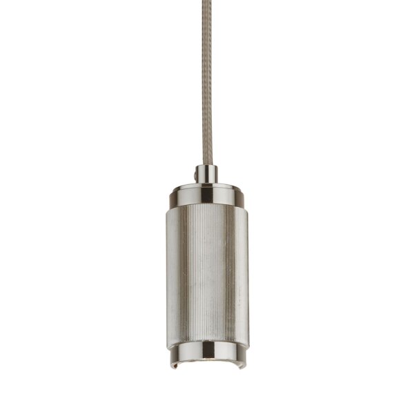 Lampe à suspendre aluminium argent E27 Ø10 cm Vintage