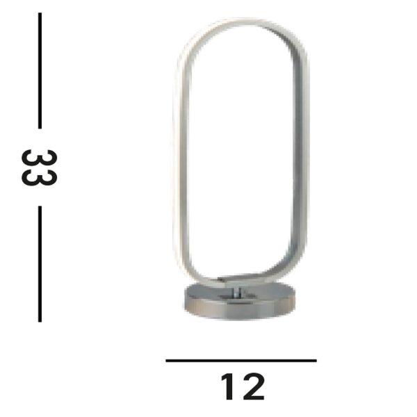 Lampe de table LED en chrome 33 cm 3000 K lumière blanche chaude