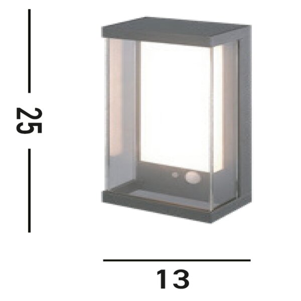 Lampe solaire à LED pour lextérieur avec détecteur de mouvement en aluminium IP54