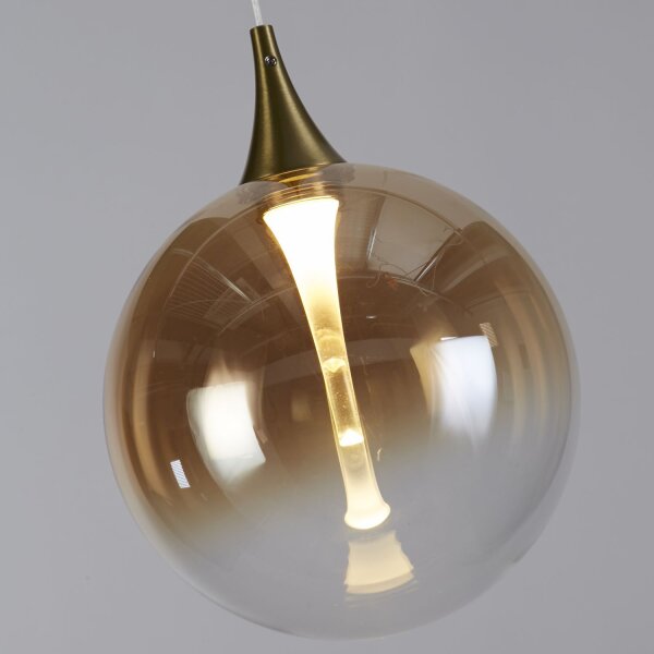 Suspension LED métal verre 120 cm 3000 K 5-flamme
