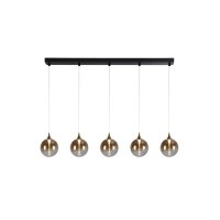 Suspension LED métal verre 120 cm 3000 K 5-flamme