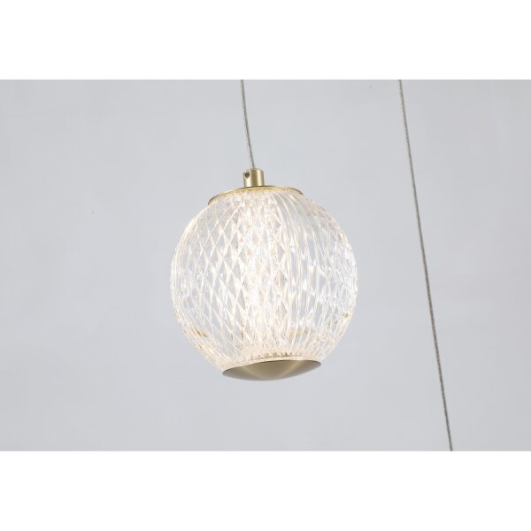 Suspension LED métal 21 W Ø30 cm 5-flmg en laiton
