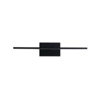 Lampe LED pour miroir métal L:41 cm IP44 noir 433 lm