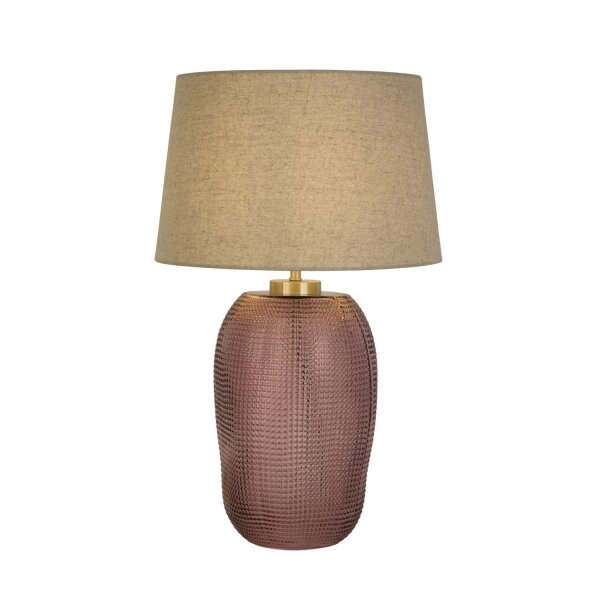 Blendarme lampe de table verre tissu 37 cm rose naturel E27