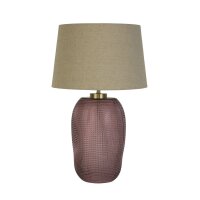 Blendarme lampe de table verre tissu 37 cm rose naturel E27