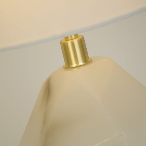 Lampe de table Blendarme résine tissu 55,5 cm confortable blanc