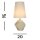Lampe de table Blendarme résine tissu 55,5 cm confortable blanc