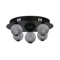 Lampe de plafonnier LED ronde noire métal...