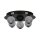Lampe de plafonnier LED ronde noire métal Ø33 cm 21 W boules