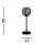 Lampe de table décorative verre métal 32 cm noir chrome