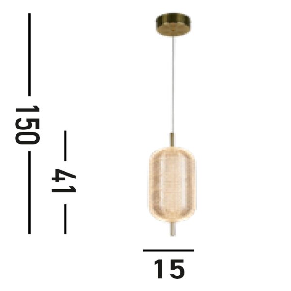 Lampe LED à suspendre métal en laiton 20 W 1845 lm Ø15 cm