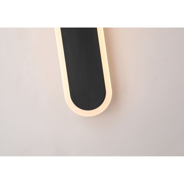 Lampe LED dextérieur mur noir métal 18 W IP65 H:90 cm