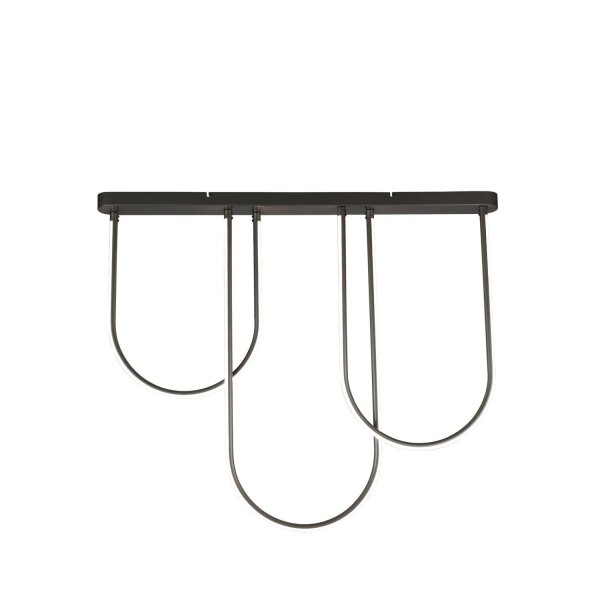 Lampe de plafonnier LED Métal Arcs Moderne 110 cm 35 W Noir