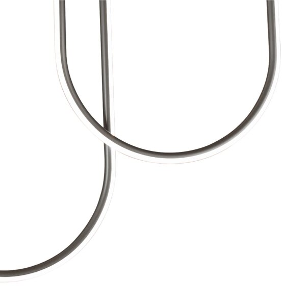 Lampe de plafonnier LED Métal Arcs Moderne 110 cm 35 W Noir