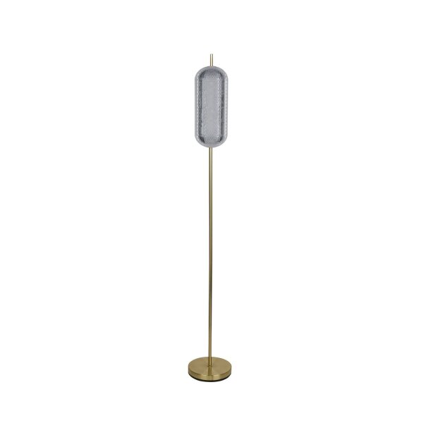Elégant lampadaire LED métal 154 cm 23 W en laiton