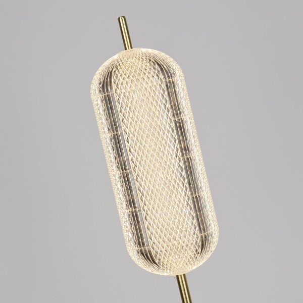 Elégant lampadaire LED métal 154 cm 23 W en laiton