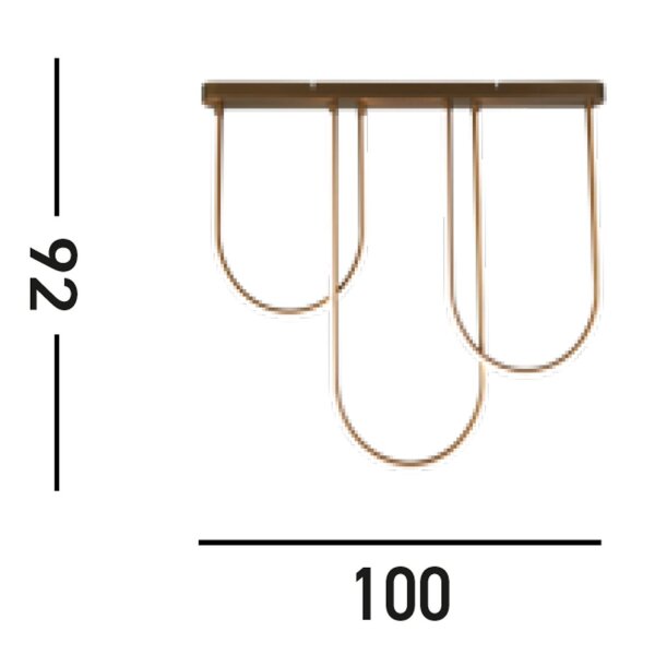 Plafonnier LED Métal Arcs Moderne 3000 K en bronze