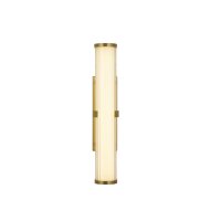 Applique LED Métal Verre IP44 H:32,5 cm en or blanc