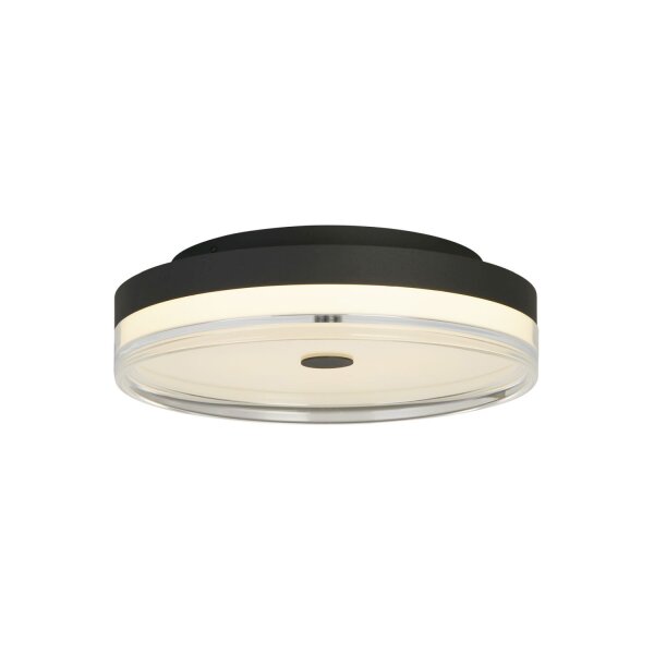 Lampe de plafonnier ronde LED noir métal 858 lm blanc chaud