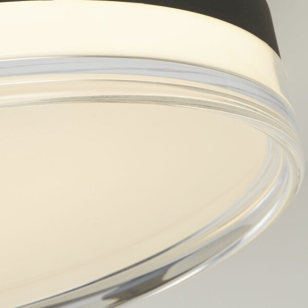 Lampe de plafonnier ronde LED noir métal 858 lm blanc chaud