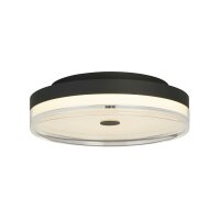 Plafonnier rond &agrave; LED M&eacute;tal Noir &Oslash;40...