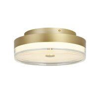 Plafonnier rond &agrave; LED en m&eacute;tal dor&eacute;...
