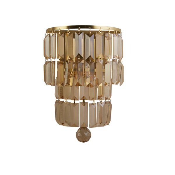 Applique verre métal E14 IP44 en laiton champagne