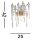 Applique murale verre métal doré H:42 cm G9 2 flammes