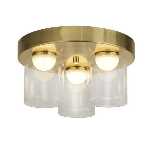 Petit plafonnier LED verre métal Ø30 cm IP44 4000 K