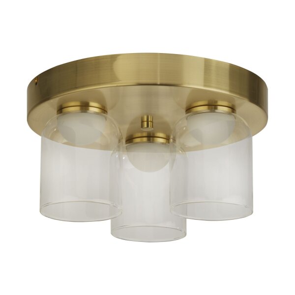 Petit plafonnier LED verre métal Ø30 cm IP44 4000 K