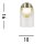 Petite applique LED Abat-jour en verre Métal P:16 cm IP44 6 W