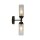 Up Down Applique noire métal verre G9 IP44 H:37 cm