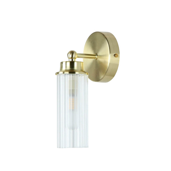 Applique en métal Abat-jour en verre G9 IP44 L:10 cm en laiton