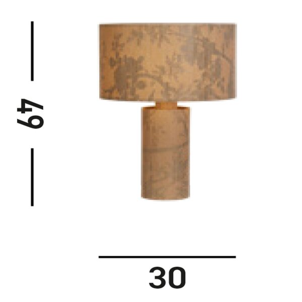 Grande lampe de table Papier Motif H:66 cm E27 confortable