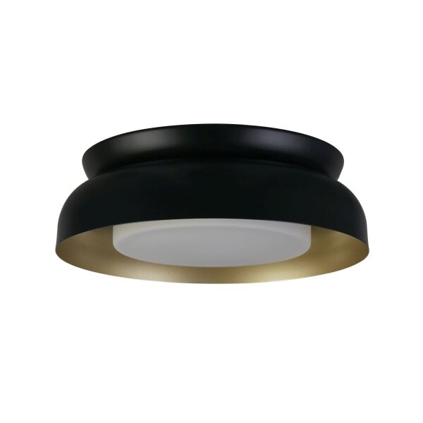 Lampe de plafonnier en métal noir doré E14 L:36,5 cm rond