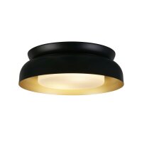 Lampe de plafonnier en métal noir doré E14...