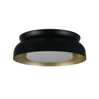 Lampe de plafonnier en métal noir doré E14...