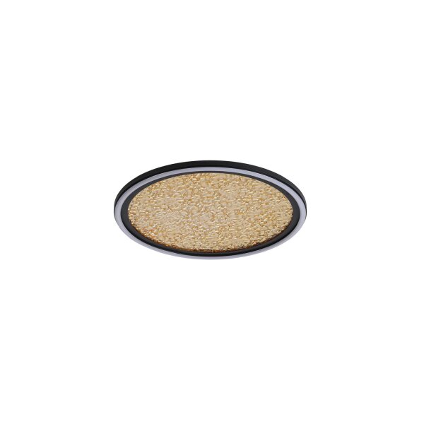 Plafonnier LED noir or métal 32 W Ø40 cm rond