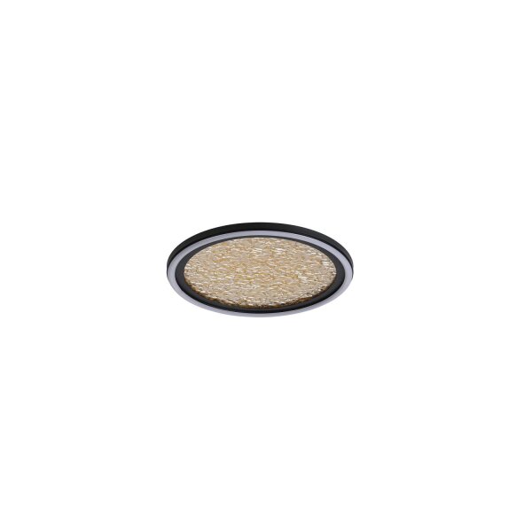 Lampe de plafonnier LED noir or métal 21 W Ø30 cm rond