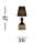 Lampe de table élégante Abat-jour en tissu Verre E27 Hauteur 67 cm