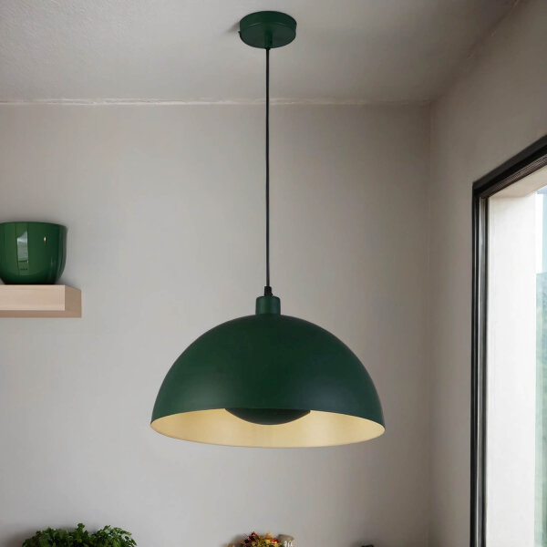 Suspension en métal vert E27 jusquà 60 W Ø40 cm Loft