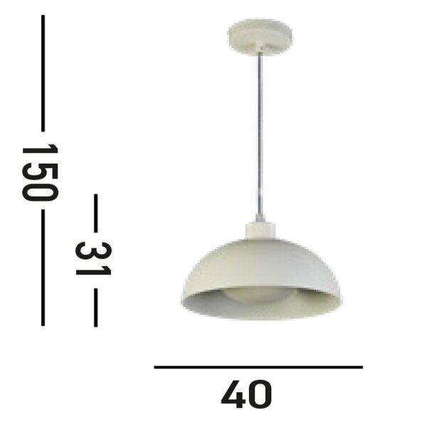 Suspension Loft E27 jusquà 60 W Ø25 cm métal crème