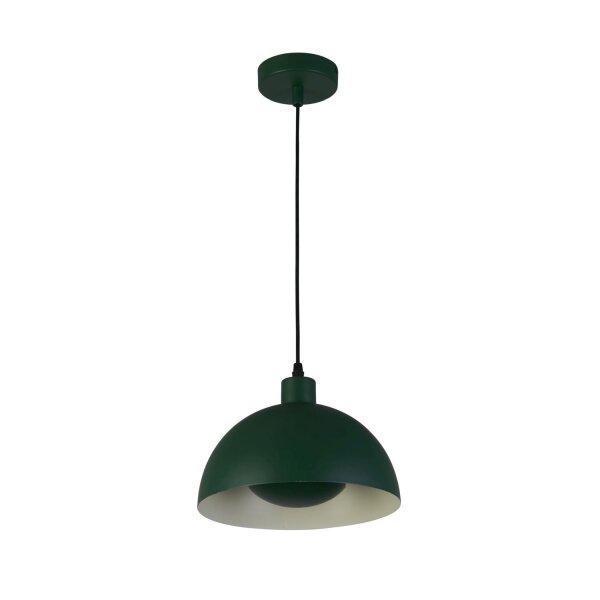 Suspension Loft E27 Ø25 cm ronde Abat-jour métallique vert