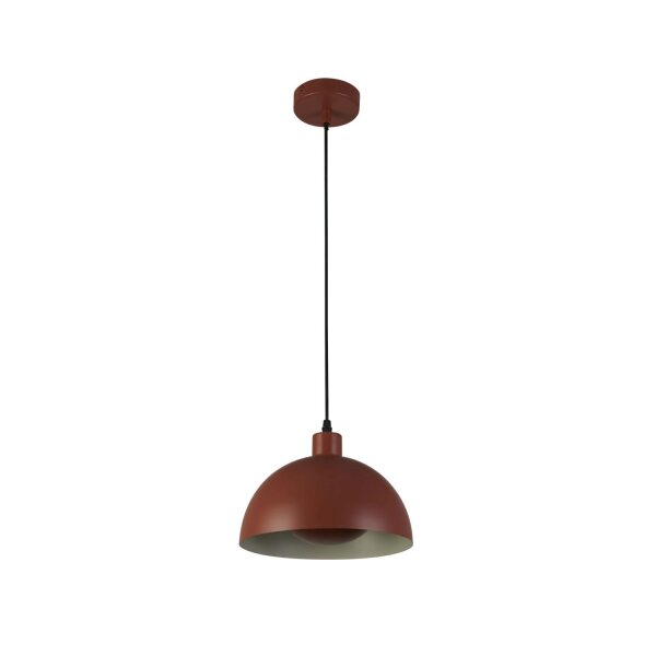 Lampe à suspendre Loft E27 Ø25 cm ronde Abat-jour métallique orange