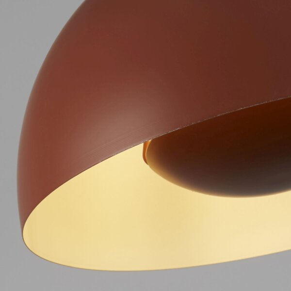 Lampe à suspendre Loft E27 Ø25 cm ronde Abat-jour métallique orange