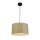 Suspension ronde bois métal E27 L:35 cm naturel