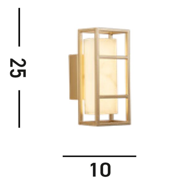 Applique LED Résine Acier IP44 H:25 cm en or blanc